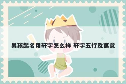 男孩起名用轩字怎么样 轩字五行及寓意