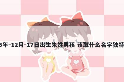 2025年-12月-17日出生朱姓男孩 该取什么名字独特优美