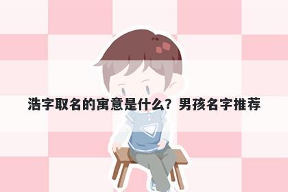 浩字取名的寓意是什么？男孩名字推荐