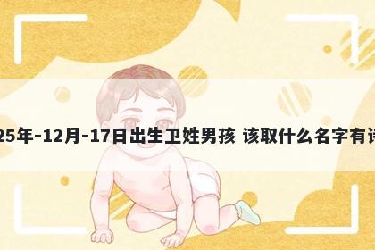 2025年-12月-17日出生卫姓男孩 该取什么名字有诗意