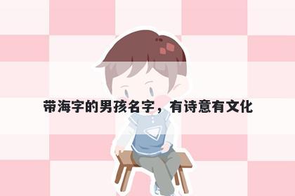 带海字的男孩名字，有诗意有文化