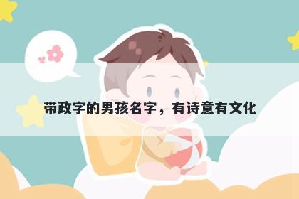 带政字的男孩名字，有诗意有文化