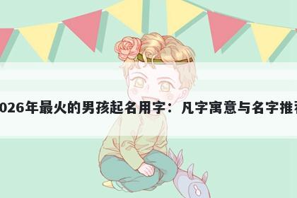 2026年最火的男孩起名用字：凡字寓意与名字推荐