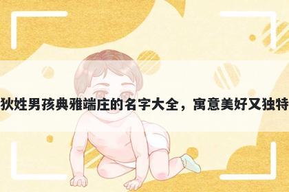 狄姓男孩典雅端庄的名字大全，寓意美好又独特