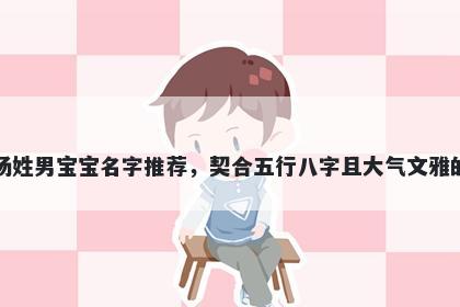 杨姓男宝宝名字推荐，契合五行八字且大气文雅的