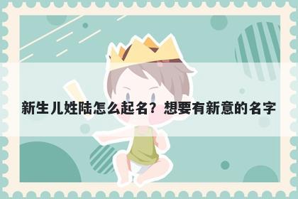 新生儿姓陆怎么起名?想要有新意的名字