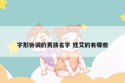 字形协调的男孩名字 姓艾的有哪些