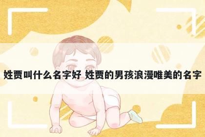 姓贾叫什么名字好 姓贾的男孩浪漫唯美的名字