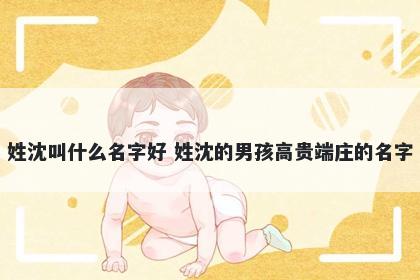 姓沈叫什么名字好 姓沈的男孩高贵端庄的名字