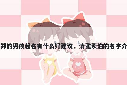 姓郑的男孩起名有什么好建议，清雅淡泊的名字介绍