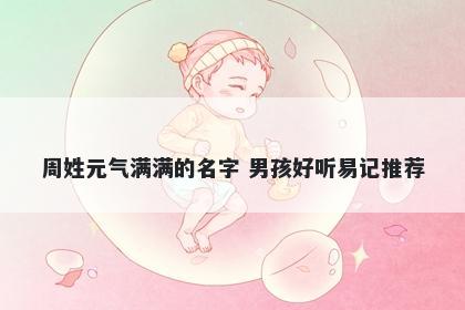 周姓元气满满的名字 男孩好听易记推荐