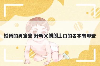 姓傅的男宝宝 好听又朗朗上口的名字有哪些