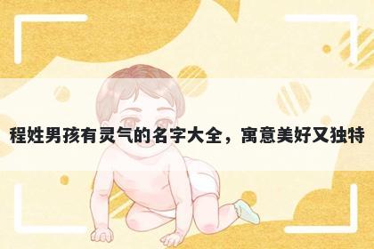 程姓男孩有灵气的名字大全,寓意美好又独特