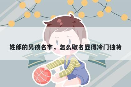 姓郎的男孩名字，怎么取名显得冷门独特