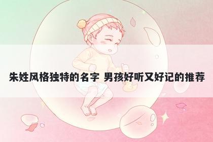 朱姓风格独特的名字 男孩好听又好记的推荐