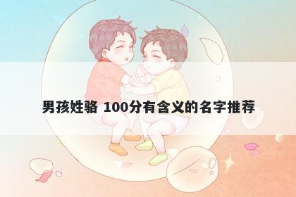 男孩姓骆 100分有含义的名字推荐
