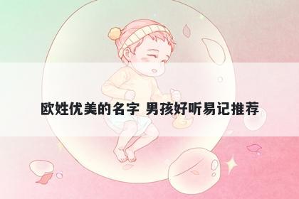 欧姓优美的名字 男孩好听易记推荐