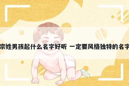 宗姓男孩起什么名字好听 一定要风格独特的名字