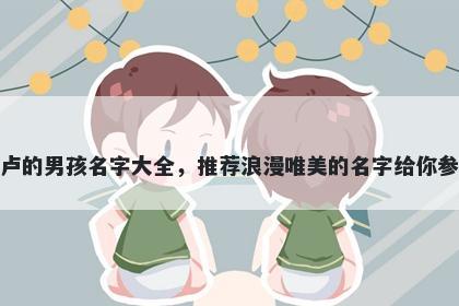 姓卢的男孩名字大全,推荐浪漫唯美的名字给你参考