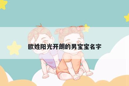 欧姓阳光开朗的男宝宝名字