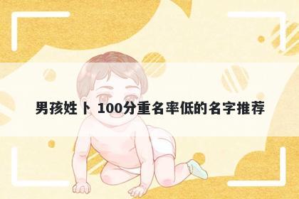 男孩姓卜 100分重名率低的名字推荐