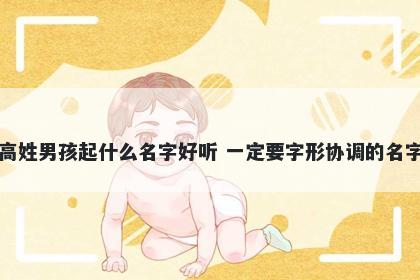 高姓男孩起什么名字好听 一定要字形协调的名字