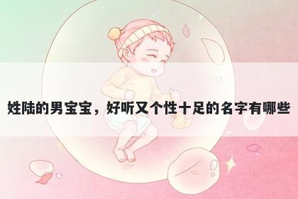 姓陆的男宝宝，好听又个性十足的名字有哪些