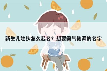 新生儿姓狄怎么起名？想要霸气侧漏的名字