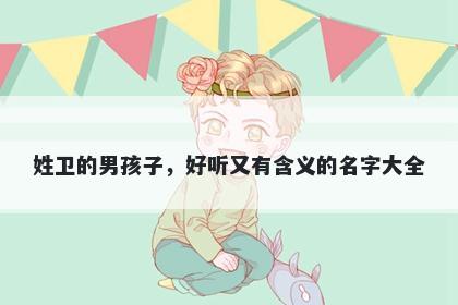 姓卫的男孩子，好听又有含义的名字大全