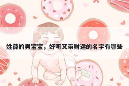 姓薛的男宝宝,好听又带财运的名字有哪些