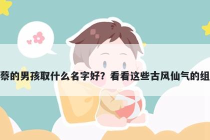 姓蔡的男孩取什么名字好?看看这些古风仙气的组合