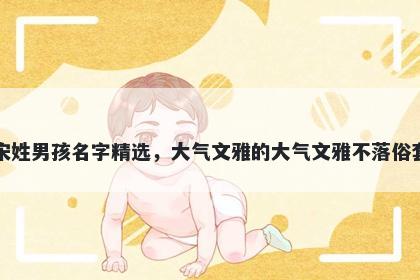 宋姓男孩名字精选，大气文雅的大气文雅不落俗套