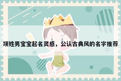 项姓男宝宝起名灵感,公认古典风的名字推荐