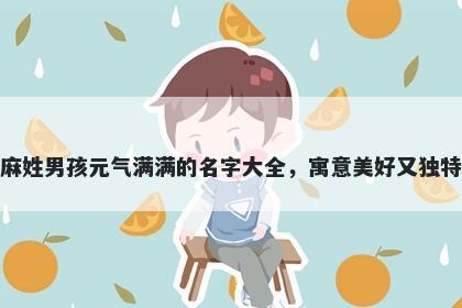 麻姓男孩元气满满的名字大全，寓意美好又独特