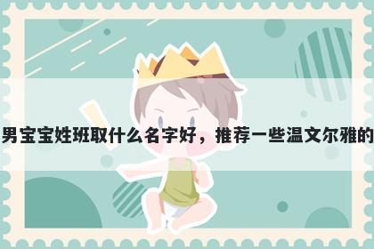 刚出生的男宝宝姓班取什么名字好，推荐一些温文尔雅的男孩名字