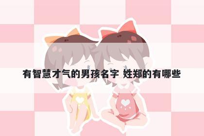 有智慧才气的男孩名字 姓郑的有哪些