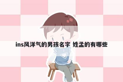 ins风洋气的男孩名字 姓孟的有哪些