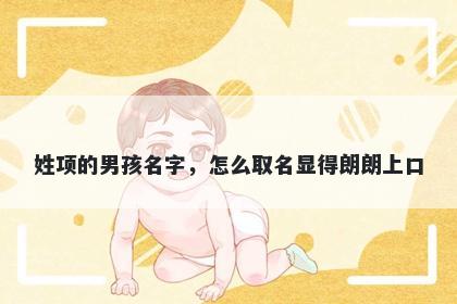 姓项的男孩名字,怎么取名显得朗朗上口