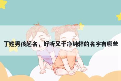 丁姓男孩起名，好听又干净纯粹的名字有哪些