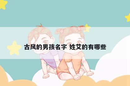 古风的男孩名字 姓艾的有哪些