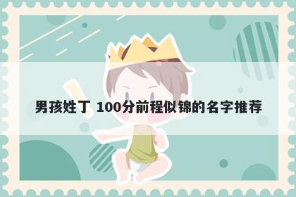 男孩姓丁 100分前程似锦的名字推荐