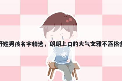 舒姓男孩名字精选，朗朗上口的大气文雅不落俗套