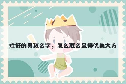 姓舒的男孩名字，怎么取名显得优美大方