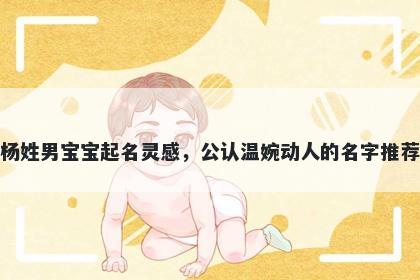 杨姓男宝宝起名灵感，公认温婉动人的名字推荐