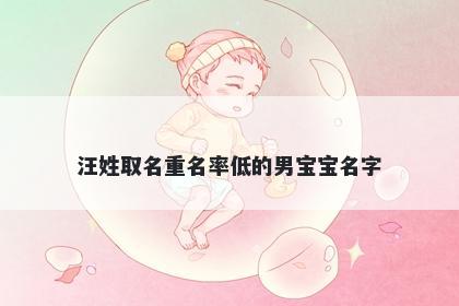 汪姓取名重名率低的男宝宝名字