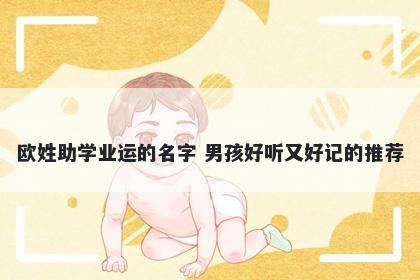 欧姓助学业运的名字 男孩好听又好记的推荐