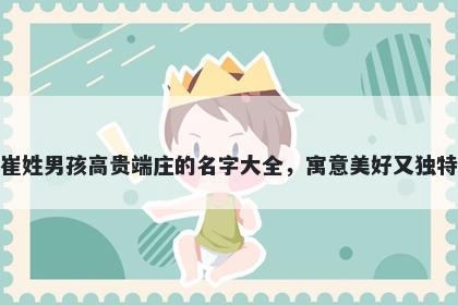 崔姓男孩高贵端庄的名字大全，寓意美好又独特