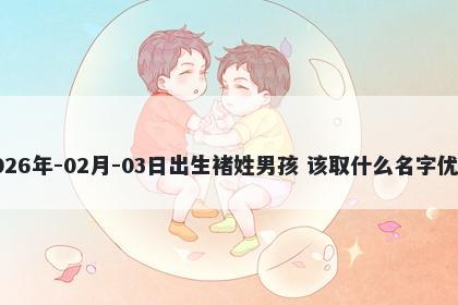 2026年-02月-03日出生褚姓男孩 该取什么名字优美