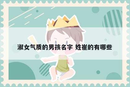 淑女气质的男孩名字 姓崔的有哪些