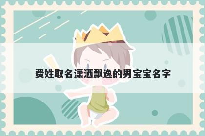 费姓取名潇洒飘逸的男宝宝名字